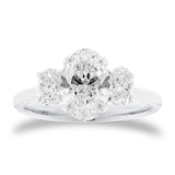 Mappin & Webb Platinum 2.00cttw Oval Cut Lab Grown Diamond Three Stone Engagement Ring
