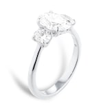 Mappin & Webb Platinum 2.00cttw Oval Cut Lab Grown Diamond Three Stone Engagement Ring