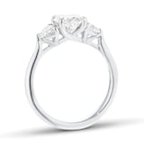 Mappin & Webb Platinum 2.00cttw Oval and Trilliant Cut Lab Grown Diamond Three Stone Engagement Ring