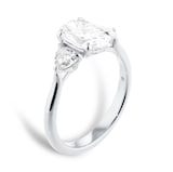 Mappin & Webb Platinum 2.00cttw Oval and Trilliant Cut Lab Grown Diamond Three Stone Engagement Ring