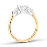 Mappin & Webb 18ct Yellow Gold 2.00cttw Oval and Trilliant Cut Lab Grown Diamond Three Stone Engagement Ring