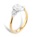 Mappin & Webb 18ct Yellow Gold 2.00cttw Oval and Trilliant Cut Lab Grown Diamond Three Stone Engagement Ring
