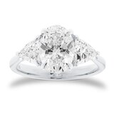 Mappin & Webb Platinum 3.00cttw Oval and Trilliant Cut Lab Grown Diamond Three Stone Engagement Ring - Ring Size K