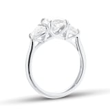 Mappin & Webb Platinum 3.00cttw Oval and Trilliant Cut Lab Grown Diamond Three Stone Engagement Ring - Ring Size K