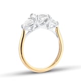 Mappin & Webb 18ct Yellow Gold 3.00cttw Oval and Trilliant Cut Lab Grown Diamond Three Stone Engagement Ring