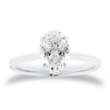 Mappin & Webb Platinum 1.50cttw Oval Cut Lab Grown Diamond Solitaire Engagement Ring - Ring Size K