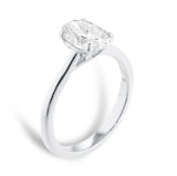 Mappin & Webb Platinum 1.50cttw Oval Cut Lab Grown Diamond Solitaire Engagement Ring - Ring Size K