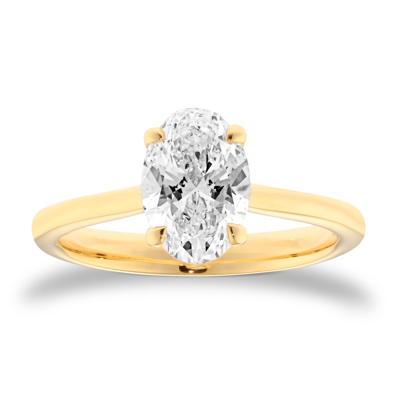 Mappin & Webb 18ct Yellow Gold 1.50cttw Oval Cut Lab Grown Diamond Solitaire Engagement Ring