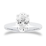 Mappin & Webb Platinum 2.00cttw Oval Cut Lab Grown Diamond Solitaire Engagement Ring - Ring Size O