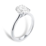 Mappin & Webb Platinum 2.00cttw Oval Cut Lab Grown Diamond Solitaire Engagement Ring - Ring Size O