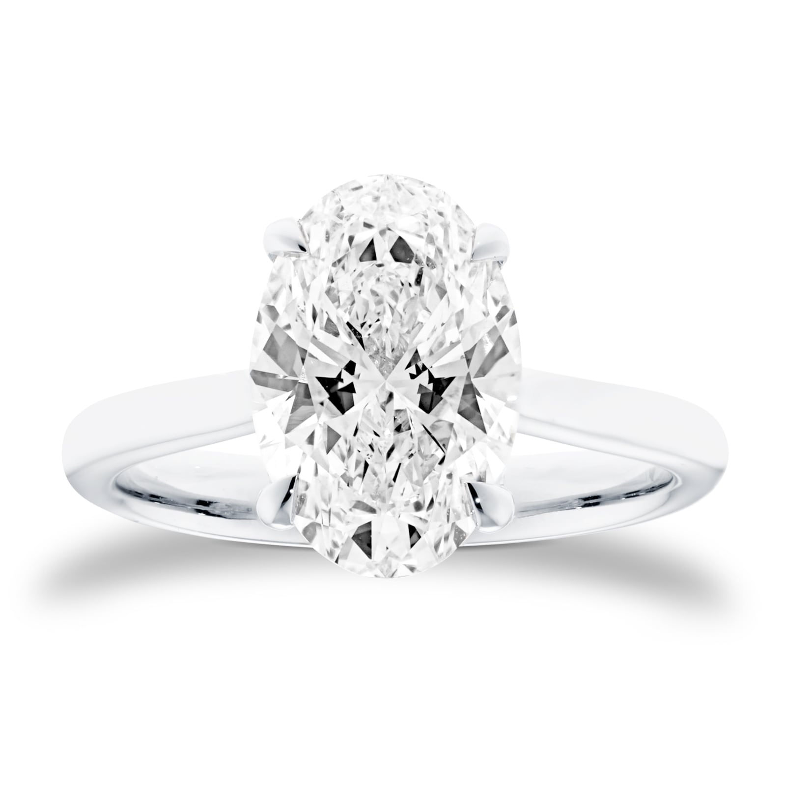 Mappin & Webb Platinum 3.00cttw Oval Cut Lab Grown Diamond Solitaire Engagement Ring