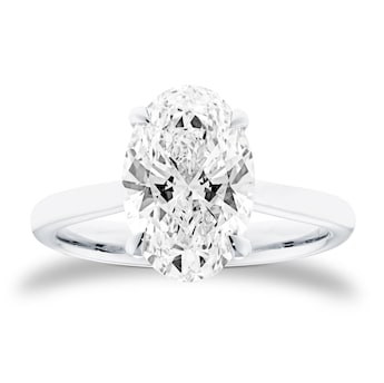 Platinum 3.00cttw Oval Cut Lab Grown Diamond Solitaire Engagement Ring