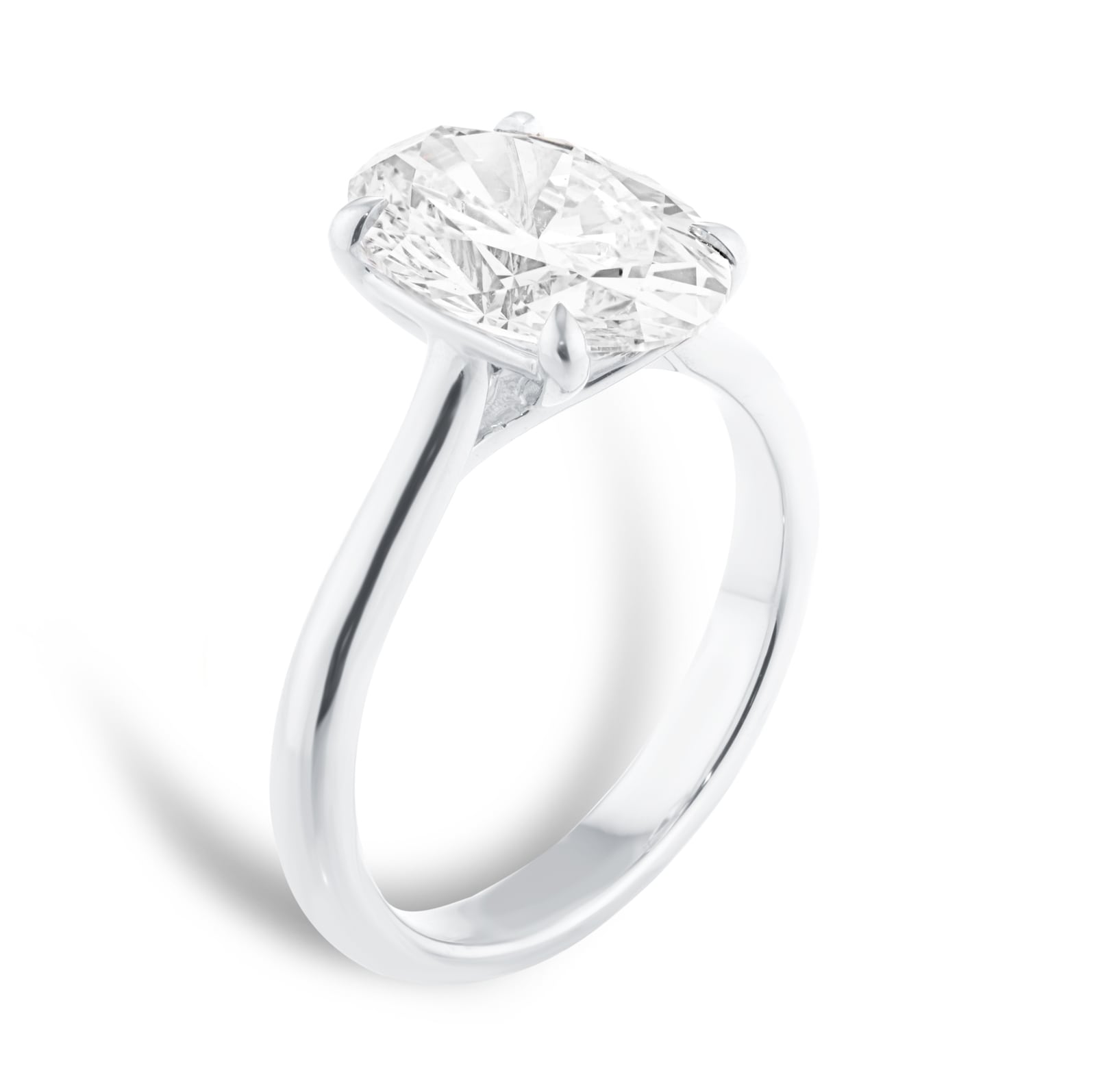 Mappin & Webb Platinum 3.00cttw Oval Cut Lab Grown Diamond Solitaire Engagement Ring Mappin & Webb Platinum 3.00cttw Oval Cut Lab Grown Diamond Solitaire Engagement Ring