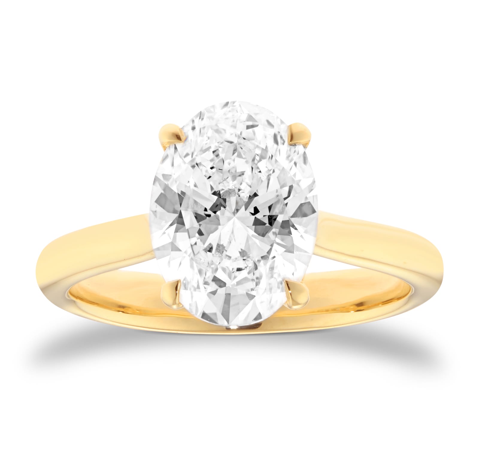Mappin & Webb 18ct Yellow Gold 3.00cttw Oval Cut Lab Grown Diamond Solitaire Engagement Ring