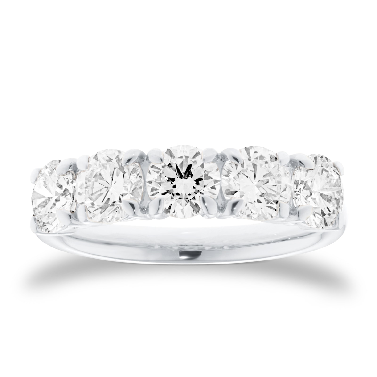 Mappin & Webb Platinum 2.00cttw Round Brilliant Cut Lab Grown Diamond Five Stone Ring