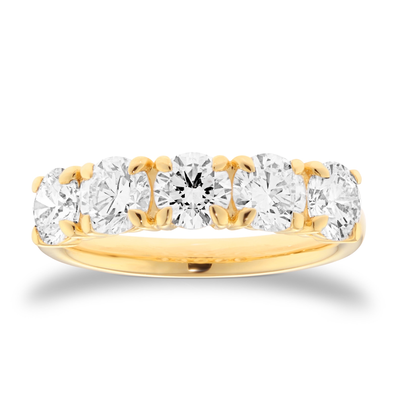 Mappin & Webb 18ct Yellow Gold 2.00cttw Round Brilliant Cut Lab Grown Diamond Five Stone Ring Mappin & Webb 18ct Yellow Gold 2.00cttw Round Brilliant Cut Lab Grown Diamond Five Stone Ring