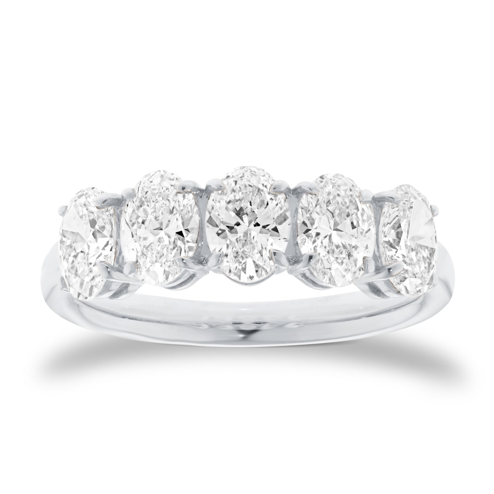 Mappin & Webb Platinum 2.00cttw Oval Cut Lab Grown Diamond Five Stone Ring