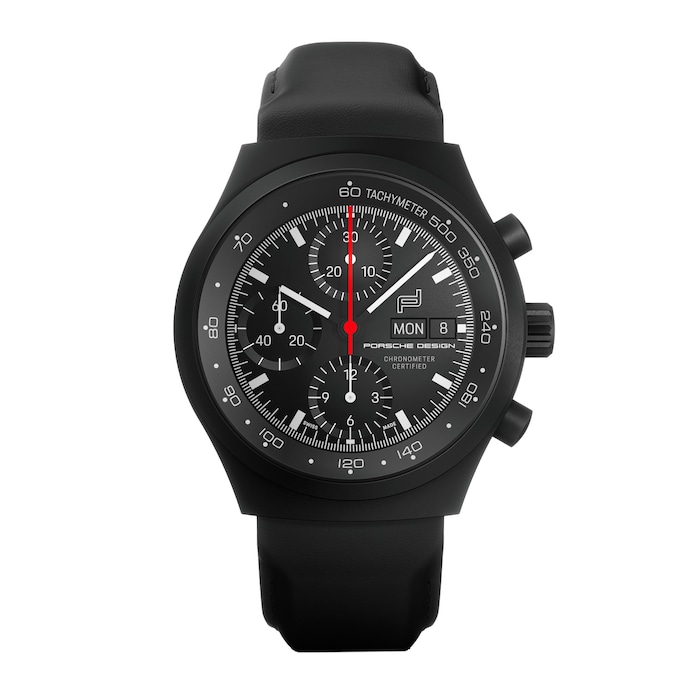 Porsche Design Chronograph 1 – All Black Numbered Edition With Leather Strap