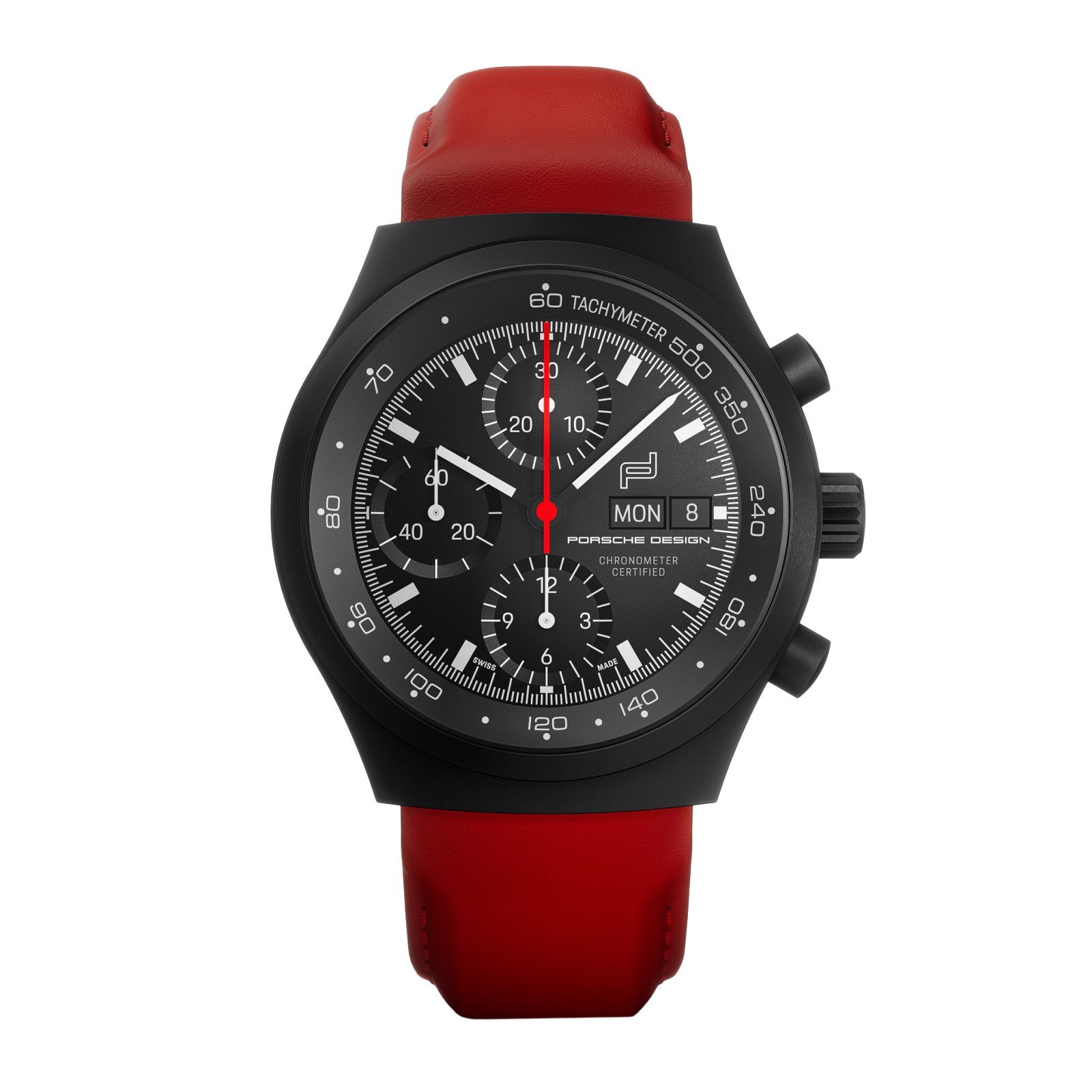 Porsche Design Chronograph 1 – All Black Numbered Edition With Leather Strap