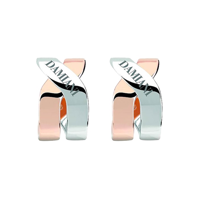 Damiani Baci 18ct White and Rose Gold Earrings