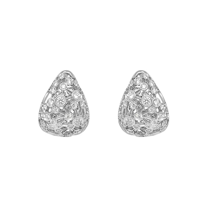 Damiani Via Lattea 18ct White Gold 1.14cttw Diamond Stud Earrings