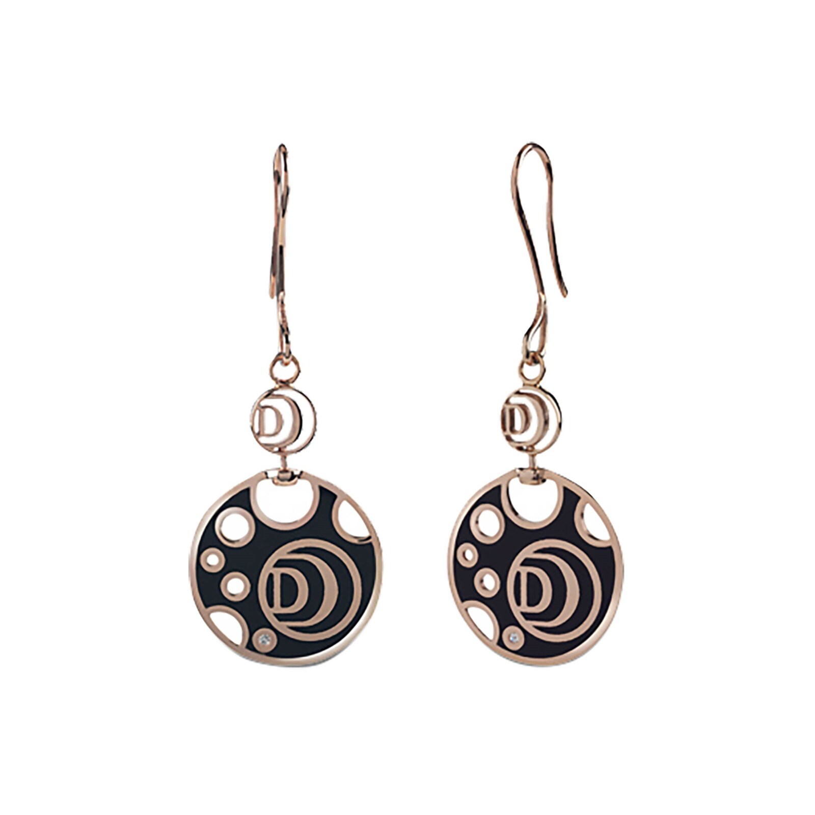 Damiani Diamantissima Ceramic and 18ct Rose Gold Drop Earrings