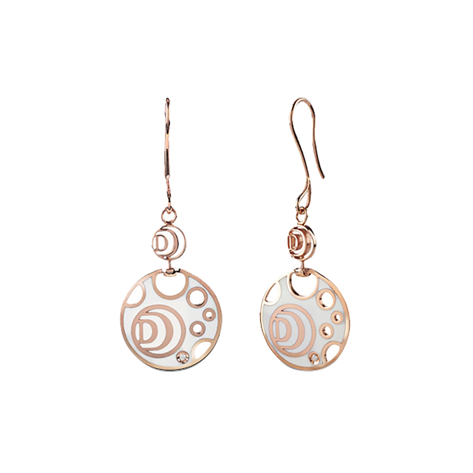 Damiani Diamantissima Ceramic and 18ct Rose Gold Drop Earrings