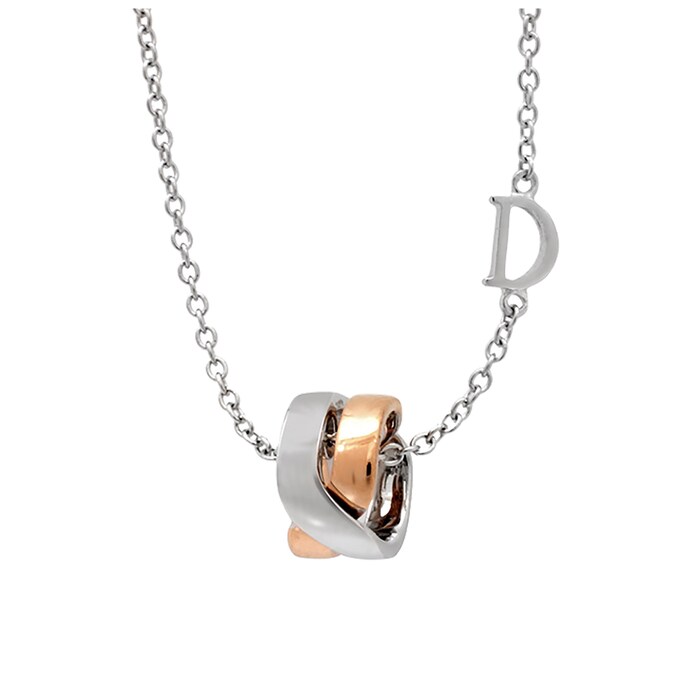 Damiani Baci 18ct White and Rose Gold Necklace