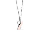 Damiani 18ct Rose Gold and Silver Baci Necklace