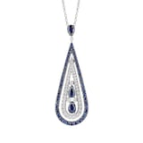 Damiani Regina Cleopatra 18ct White Gold 0.32cttw Diamond and Sapphire Necklace