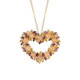 Damiani 18ct Yellow Gold 0.32cttw Diamond and Citrine Heart Necklace