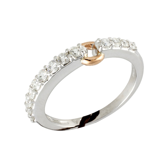 Damiani Starlight 18ct White Gold 0.42cttw Diamond Ring - Ring Size N.5