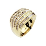 Damiani 18ct Yellow Gold 4.98cttw Diamond Stripe Ring - Rinh Size O