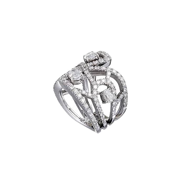 Damiani Battito 18ct White Gold 2.88cttw Diamond Ring - Ring Size M