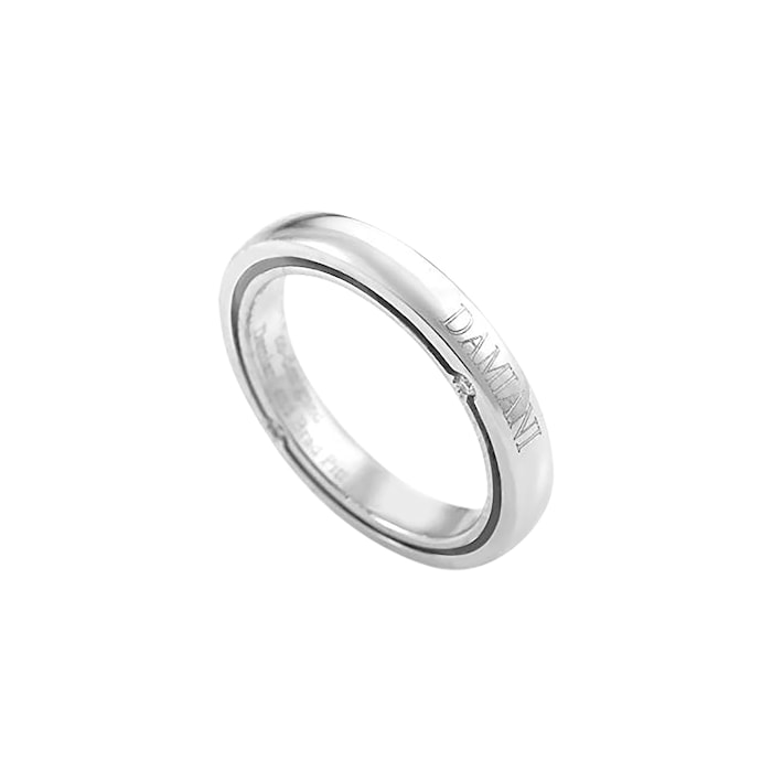 Damiani D-Side Platinum 3mm 0.20cttw Diamond Set Ring - Ring Size M.5