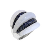 Damiani Spicchi Di Luna 18ct White Gold 1.69cttw Sapphire Ring - Ring Size O
