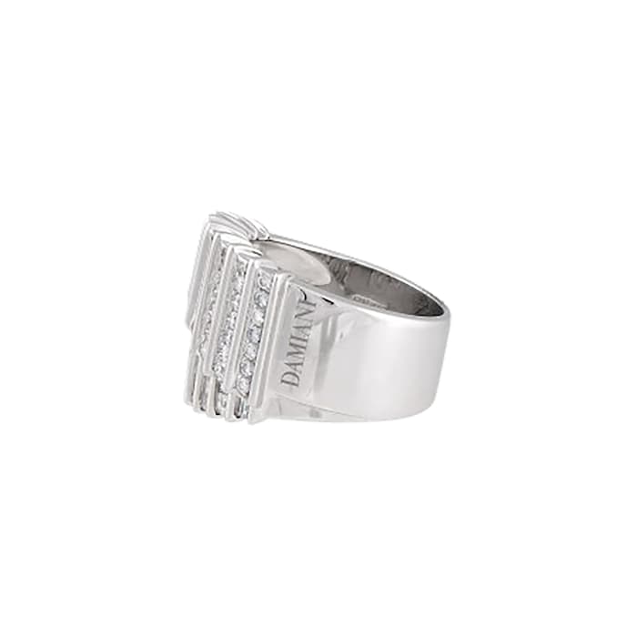 Damiani Regimental 18ct White Gold 1.66cttw Diamond Ring - Ring Size M.5