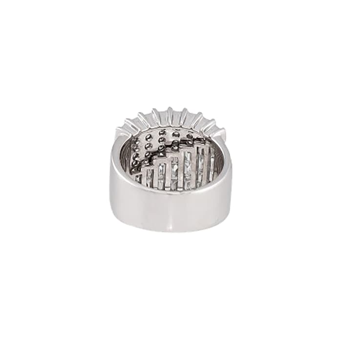 Damiani Regimental 18ct White Gold 1.66cttw Diamond Ring - Ring Size M.5