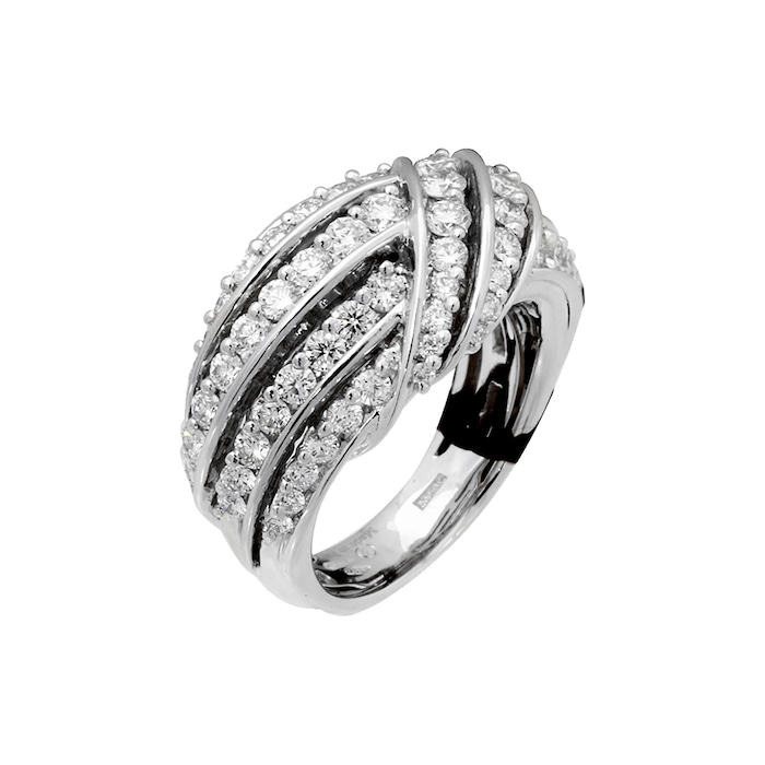 Damiani 18ct White Gold 1.95cttw Diamond Ring - Ring Size O