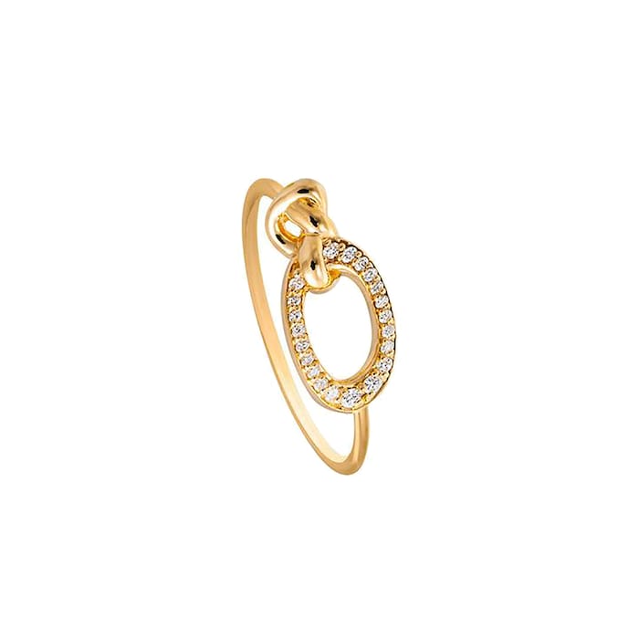 Di Modolo Nodo 18ct Yellow Gold and 0.09cttw Diamond Ring - Ring Size M