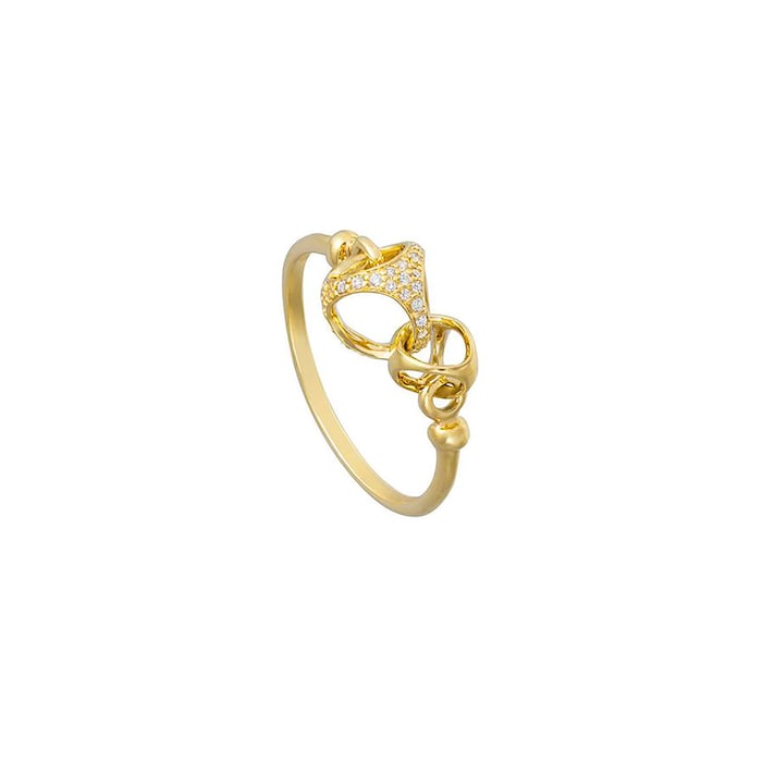 Di Modolo Linked By Love 18ct Gold and 0.13cttw Diamond Ring - Ring Size M.5