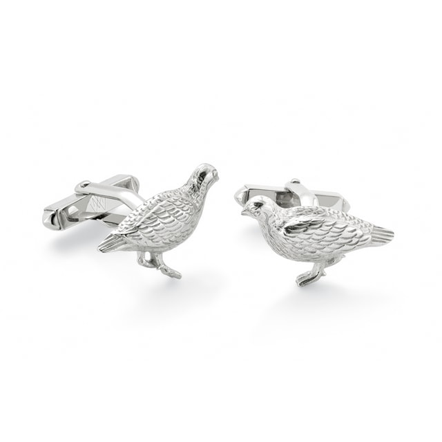 Mappin & Webb Grouse Sterling Silver Cufflinks