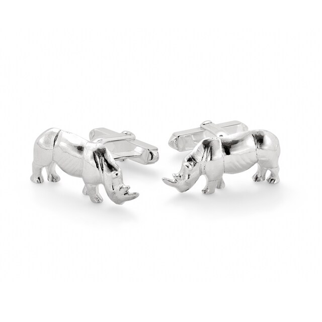 Goldsmiths Rhino Sterling Silver Cufflinks