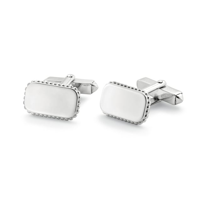 Mappin & Webb Plain Rectangle Sterling Silver Cufflinks