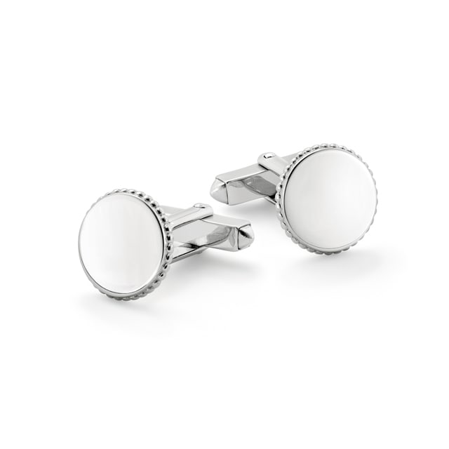 Mappin & Webb Plain Round Sterling Silver Cufflinks