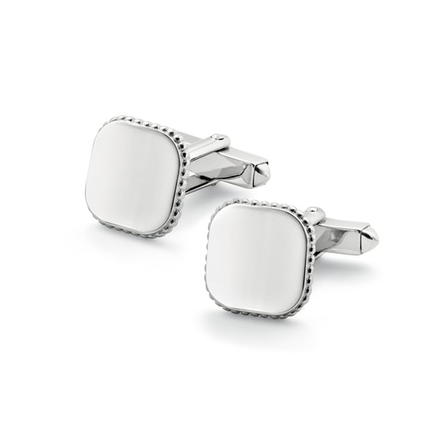 Goldsmiths Plain Square Sterling Silver Cufflinks