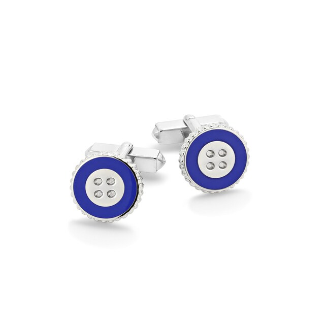 Mappin & Webb Albany Sterling Silver Button Cufflinks