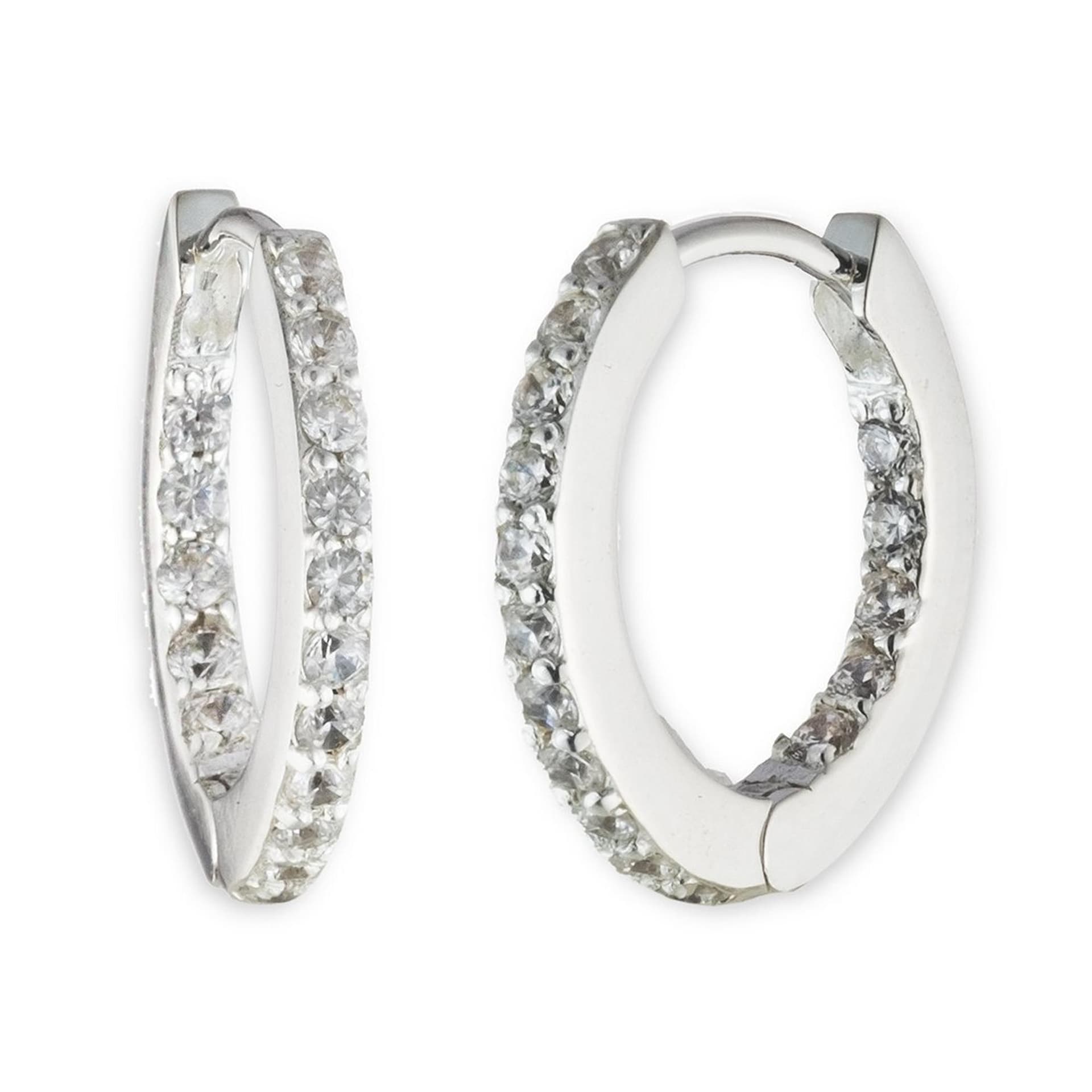Lauren By Ralph Lauren Lauren By Ralph Lauren Sterling Silver Cubic Zirconia Huggie Hoop Earrings