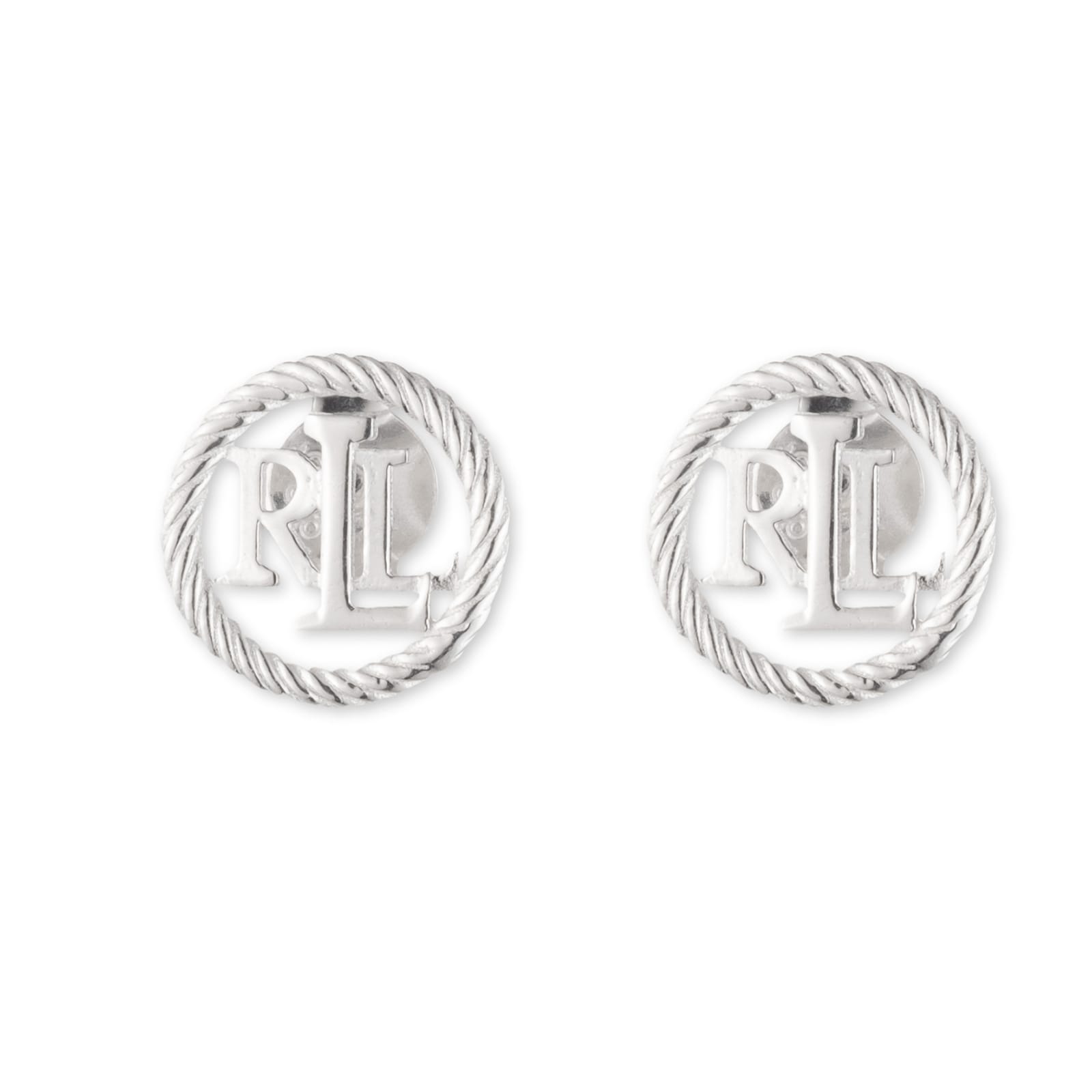 Lauren By Ralph Lauren Lauren By Ralph Lauren Sterling Silver Rope Logo Stud Earrings