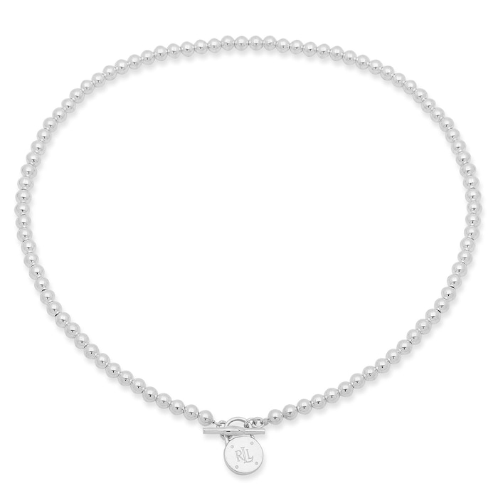 Lauren By Ralph Lauren Lauren By Ralph Lauren Sterling Silver Bead Collar Padlock Necklace